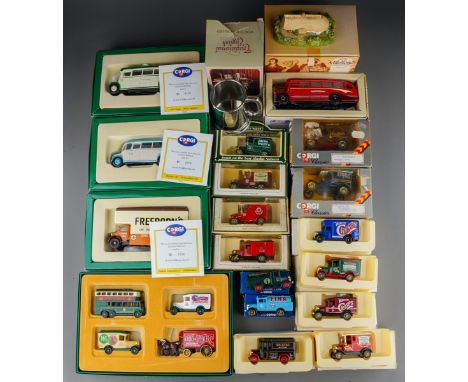 Assorted mainly die-cast model cars to include: 5 x Lledo vintage Walkers Crisps vintage vans and a Salvation Army van; vario
