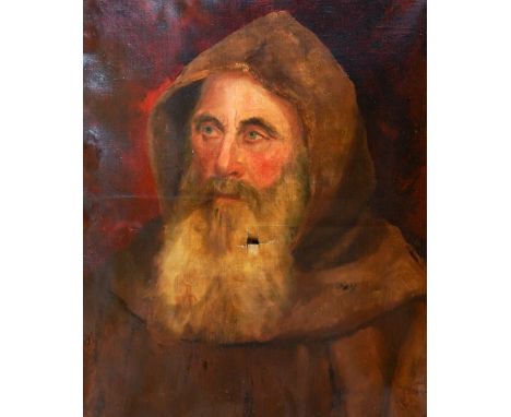 Continental School (19th Century) Portrait of a Monk  oil on canvas, 49 x 40cm, reframed and mounted
