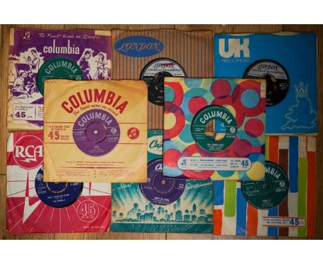 A collection of approximately one hundred and sixty mid to late 20th century 7" singles records, including Elvis Presley, The