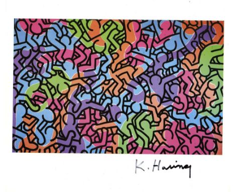 Keith Haring (American, 1958 - 1990). "Circus [Untitled 1985]". Color offset lithograph. 1985. Printed 1985. Signed by Haring