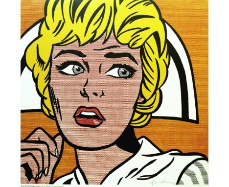 Roy Lichtenstein (American, 1923-1997). "Nurse". Color offset lithograph. 1964. Signed in pencil, lower right. Edition unknow