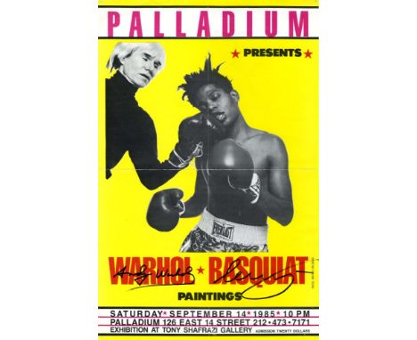 Jean-Michel Basquiat &amp; Andy Warhol (Americans, 20th Century). "Palladium Presents: Warhol * Basquiat Paintings [Variation