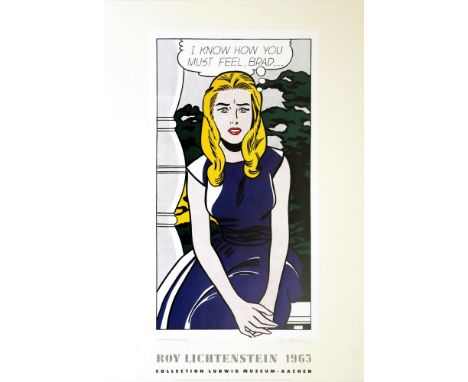 Roy Lichtenstein (American, 1923-1997). "I Know How You Must Feel, Brad". Color offset lithograph . 1990. Signed in pencil, l