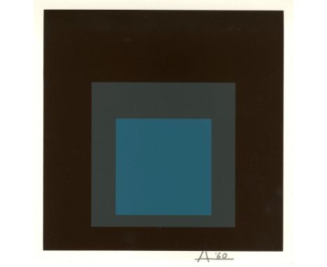 Josef Albers (German/American, 1888 - 1976). "Set Off: Homage to the Square [miniature edition]". Original color silkscreen. 