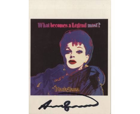 Andy Warhol (American, 1928 - 1987). "Blackglama (Judy Garland) [announcement]". Color offset lithograph. 1985. Signed in bla