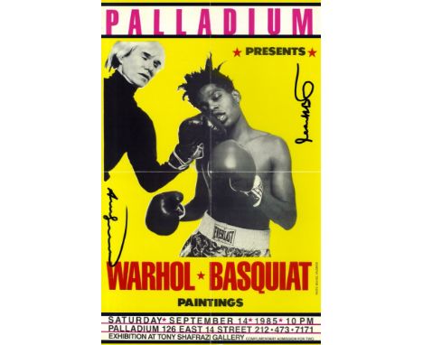 Jean-Michel Basquiat &amp; Andy Warhol (Americans, 20th Century). "Palladium Presents: Warhol * Basquiat Paintings [Variation