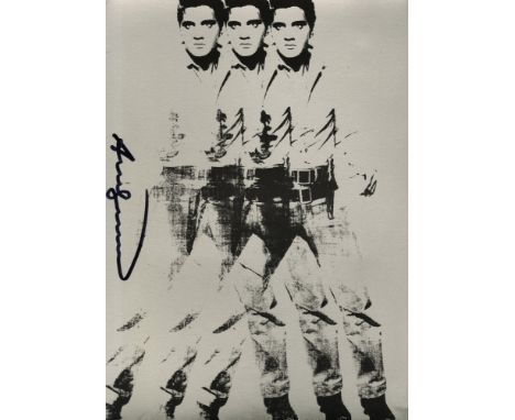 Andy Warhol (American, 1928 - 1987). "Triple Elvis". Original color silkscreen. Printed 1970. Signed in black marker, center 