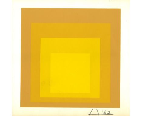 Josef Albers (German/American, 1888 - 1976). "Rare Echo: Homage to the Square [miniature edition]". Original color silkscreen
