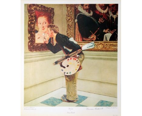 Norman Rockwell (American, 1894 - 1978). "The Critic". Original color collotype. Printed 1972. Signed in pencil, lower right.