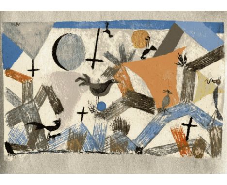 Paul Klee (Swiss/German, 1879 - 1940). "Kingdom of the Birds ["Vogelreich"]". Original color lithograph. 1918. Printed 1949. 