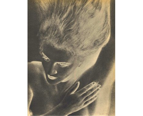 Man Ray (American, 1890 - 1976). "Jacqueline Goddard [solarization]". Original vintage photogravure. 1930. Printed 1934. Sign