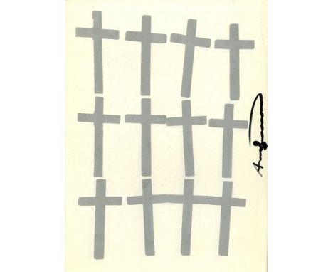 Andy Warhol (American, 1928 - 1987). "Crosses #4". Color lithograph. Printed 1982. Signed in black marker, right center. Edit