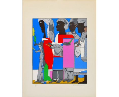 Romare Bearden (American, 1911-1988). "Easter Procession [according to the Romare Bearden Foundation, alternate titles are: E