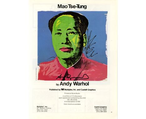 Andy Warhol (American, 1928 - 1987). "Mao [ad announcement]". Color offset lithograph. 1972. Signed in black marker, lower ce