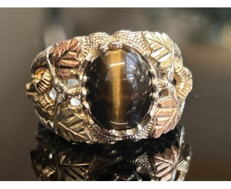 Silver & gold gents signet ring 