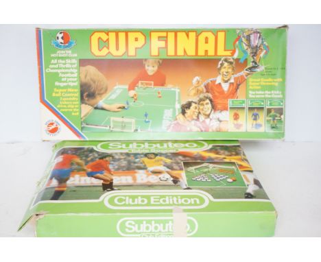 Vintage Subbuteo club edition together with a Hot Shot cup final game