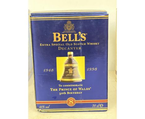 Bells extra special old scotch whisky decanter 50th Birthday The prince of wales 70cl boxed & unopened
