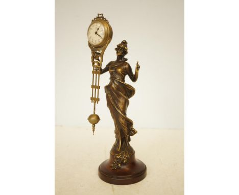 Bronze mantel clock total height 34cm