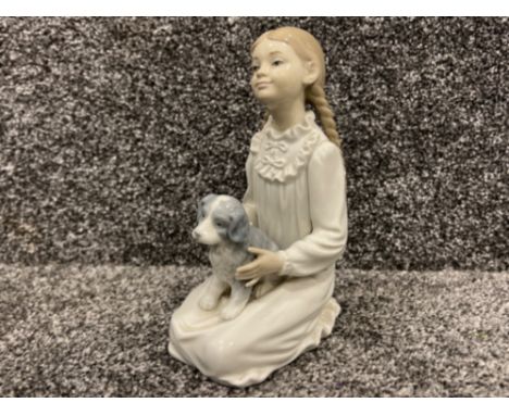 Nao by Lladro Girl with puppy