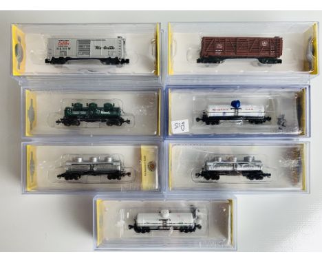 7x Bachmann N Gauge Silver Series Assorted Freight Wagons - All BoxedP&P group 2 (£20 for the first item and £2.50 for subseq