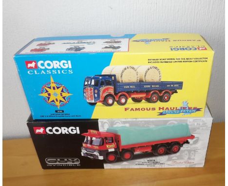 Corgi 2 x 1.50 scale 8 wheel Guy Invincible and ERF both with loadsP&P group 2 (£20 for the first item and £2.50 for subseque