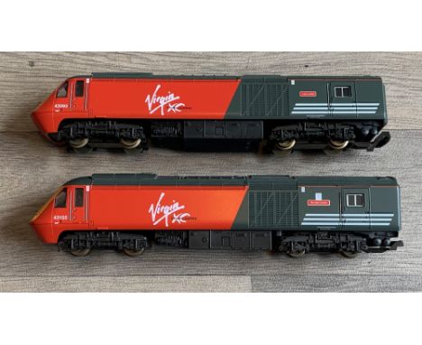 Lima OO Gauge Pair of Class 43 HST Virgin XC Cross Country Livery Car Locos Power / Dummy Cars - UnboxedP&P group 2 (£20 for 