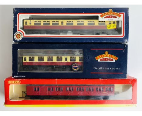 3x OO Gauge Assorted BR Passenger Coaches all Boxed - To Include: 2x Bachmann Crimson/Cream & 1x Hornby Crimson.P&P group 2 (