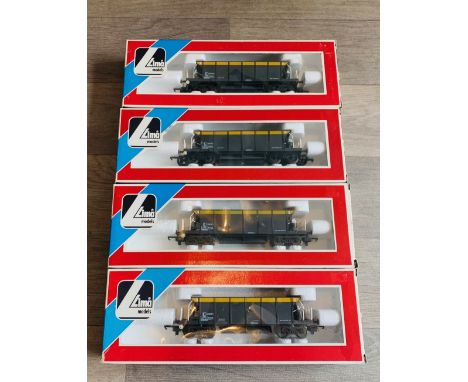 4x  Lima OO Gauge 305667 - YGH SEACOW Bogie Ballast Wagon Grey/Yellow - All BoxedP&P group 2 (£20 for the first item and £2.5