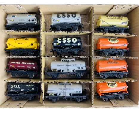 12x Hornby Dublo Tanker Wagons All Unboxed Including 10x Professionally Repainted mostly in 'Nevva Wazza' Liveries - All Fini