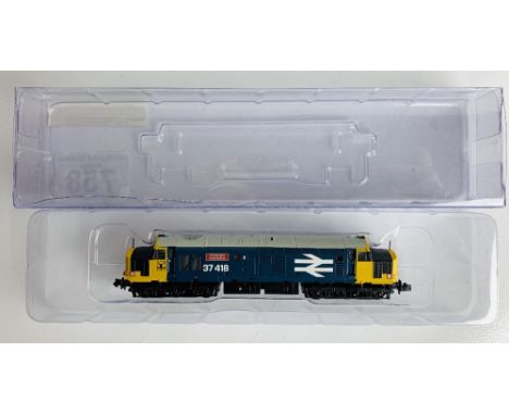 Graham Farish N Gauge Class 37 418 An Comunn Gaidhealach BR Blue Large Logo Diesel Loco - In Clear Plastic Case BoxP&P group 