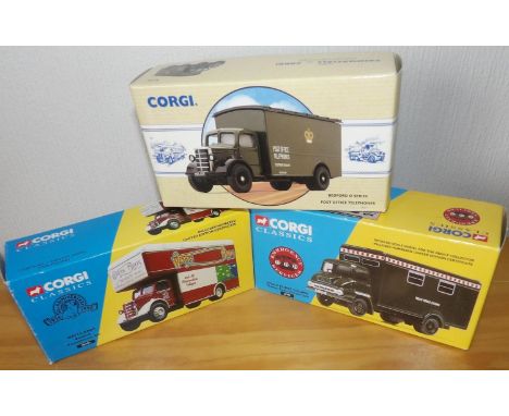 Corgi 3 x 1.50 scale Box Vans 2 Bedford 0 Series and Thames TraderP&P group 2 (£20 for the first item and £2.50 for subsequen