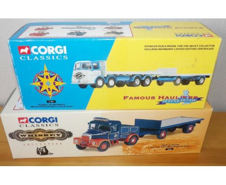 Corgi 2 x 1.50 scale ERF Russell Bathgate John Jameson both with trailersP&P group 2 (£20 for the first item and £2.50 for su