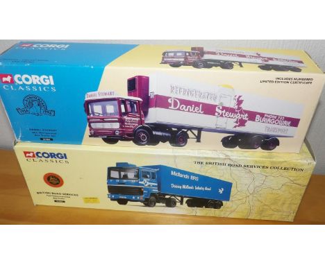 Corgi 2 x 1.50 scale Artic Box Trucks 1 Ford 1 AEC BRS and StewartP&P group 2 (£20 for the first item and £2.50 for subsequen