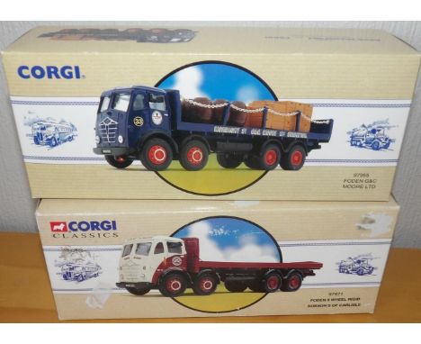 Corgi 2 x 1.50 scale Foden Flatback 8 wheel Lorries Robsons and G & C MooreP&P group 2 (£20 for the first item and £2.50 for 