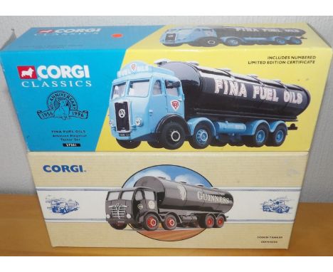 Corgi 2 x 1.50 scale 8 Wheel Tankers Fina Fuel and GuinnessP&P group 2 (£20 for the first item and £2.50 for subsequent items