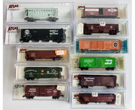 10x Atlas N Gauge Assorted Freight Wagons - All BoxedP&P group 2 (£20 for the first item and £2.50 for subsequent items) 
