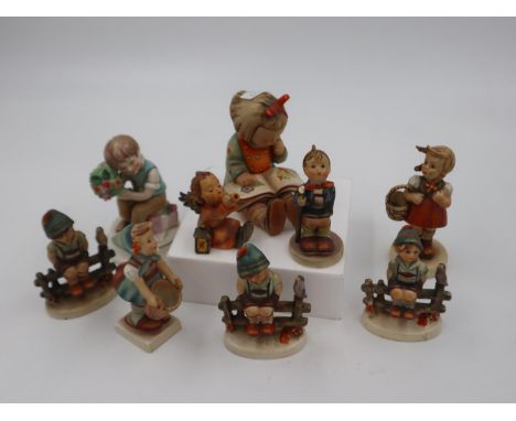 Eight Hummel figures, no chips or cracks. UK P&amp;P Group 3 (£30+VAT for the first lot and £8+VAT for subsequent lots)
