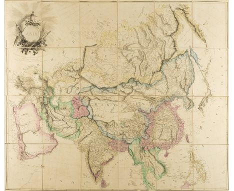 Asia.- Arrowsmith (Aaron) Asia, impressive large-format wall map, showing all of Asia including the Arabian Peninsula, the Ur