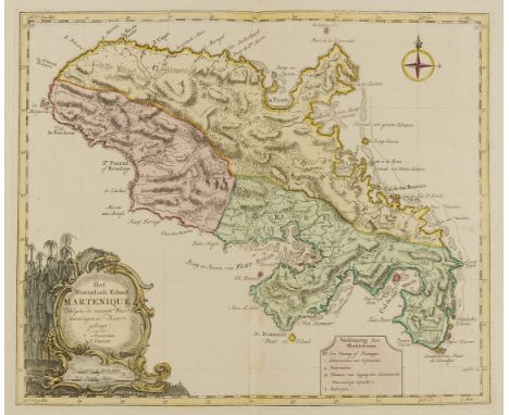 Caribbean.- Martinique.- Tirion (Isaac) Het Westindisch Eiland Martenique Volgens e Nieuwste Waarneemingen in Kaart Gebragt, 