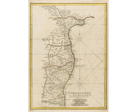 India.- D'Anville (Jean Baptiste Bourgignon) Coromandel, map of the southeastern coast of India from False Divi Point to the 