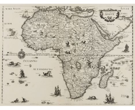Africa.- Merian the Elder (Matthaeus) Nova descriptio Africae, decorative map of the African continent based on the cartograp