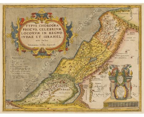 Holy Land.- Israel.- Ortelius (Abraham) Typus Chorographicus, Celebrium Locorum in Regno Iudae et Israhel, map of the ancient
