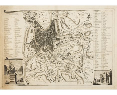 Italy.- Benedetti (Ignazio) La topografia di Roma, plan of Rome, with vignettes of St. Peter's Basilica, and Piazza S. Maria 