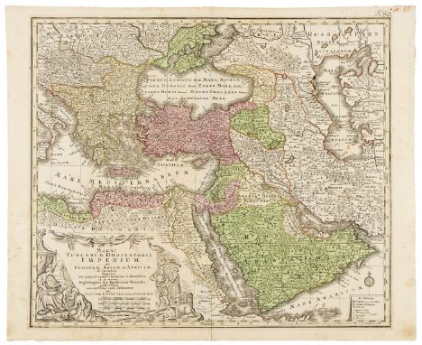 Arabian Peninsula.- Lotter (Tobias Conrad) Magni Turcarum Dominatoris Imperium per Europam, Asiam, et Africam ..., map of the