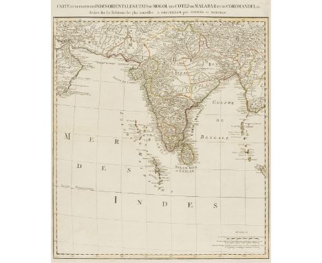 India.- Covens & Mortier (publishers) Carte d'une Partie des Indes Orientales, map of the Indian Subcontinent, and the surrou