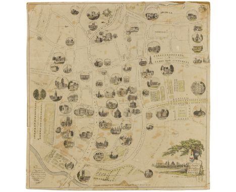 Oxford.- Shrimpton (Thomas, publisher) A Pictorial Plan of the University & City of Oxford, lithograph with some hand-colouri