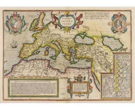 Europe.- Roman Empire.- Ortelius (Abraham) Romani Imperii Imago, map of the Roman Empire centered on the Mediterranean and co