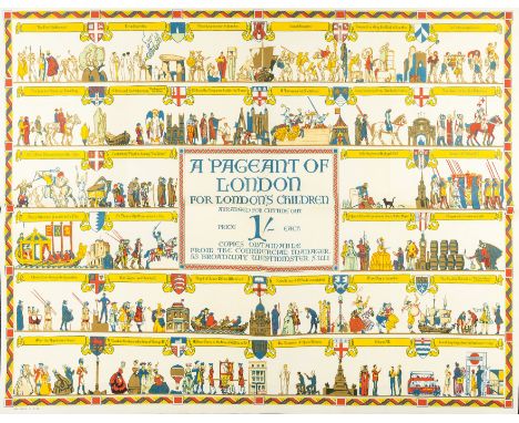 London Underground poster.- Cox (Elijah Albert) Pageant of London, for London's children, depicting the history of the city, 