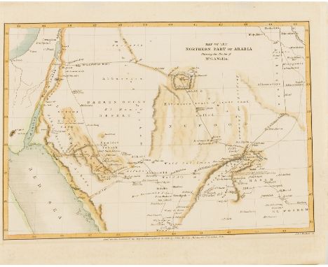 Saudi Arabia.- Murray (John) Map of the Northern Part of Arabia Shewing the Routes of Mr. G.A. Wallin, engraved map by J. & C