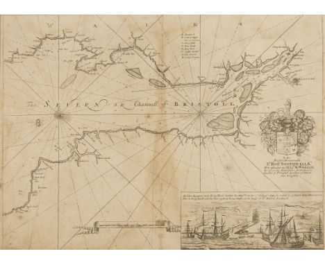 NO RESERVE Bristol and Bath.- Collins (Capt. Greenville) Printed chart of the Bristol Channel from Chepstow and Bristol to Br